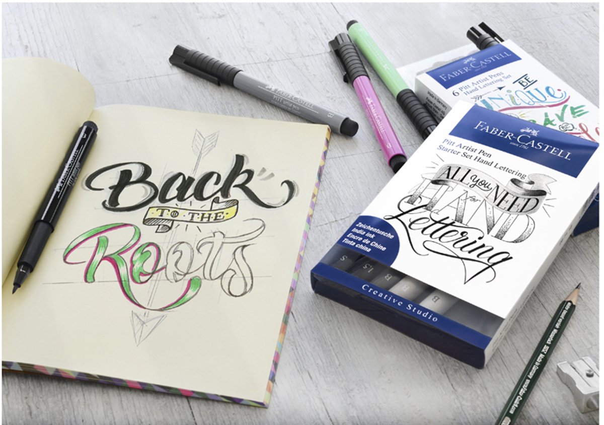 Faber-Castell tekenstift - Pitt Artist Pen - Handlettering set - A Flower - 8-delig - FC-267124 — afbeelding 4