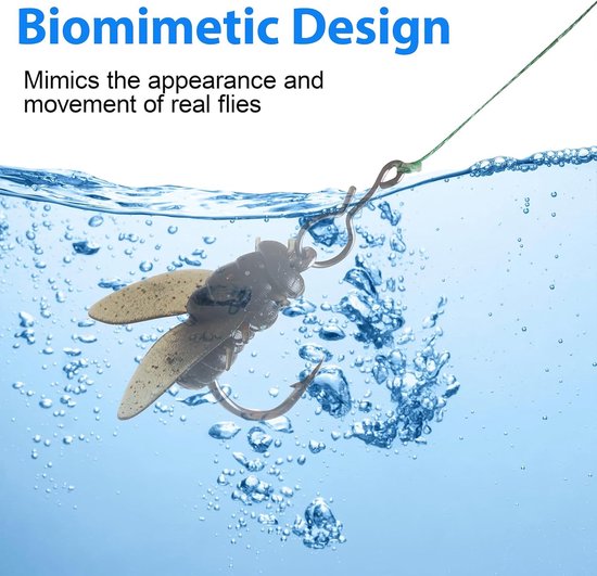 Bionic Fly Fishing Bait, Fly Fishing Lure Set Trout Jig Swimbait Dry Fly Fishing Lure Fish Attractor Fly Fishing Hook Geschikt voor zoutwater zoetwater baars panfish 15mm van Bionic — afbeelding 5