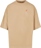 Merchcode - K Heart Huge Heren T-shirt - L - Beige