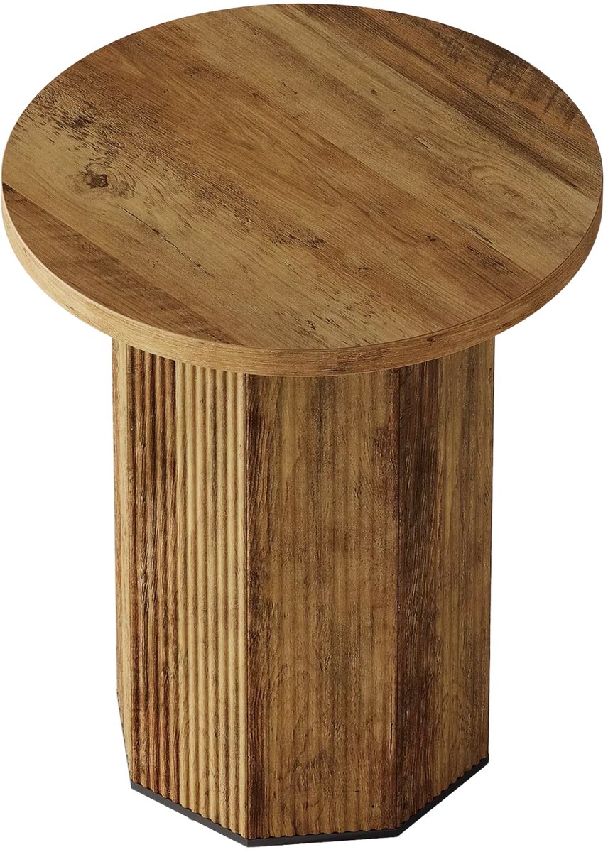 Happiq Ronde bijzettafel - Voor Woonkamer - Bank - Binnen - Bruin