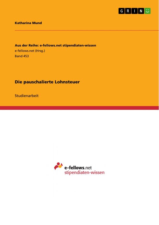 Die pauschalierte Lohnsteuer - cover