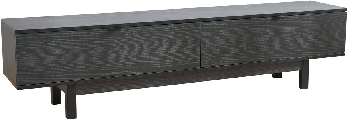 Oviala - Rechthoekige tv-kast met 2 deuren L160 cm zwart - Juno