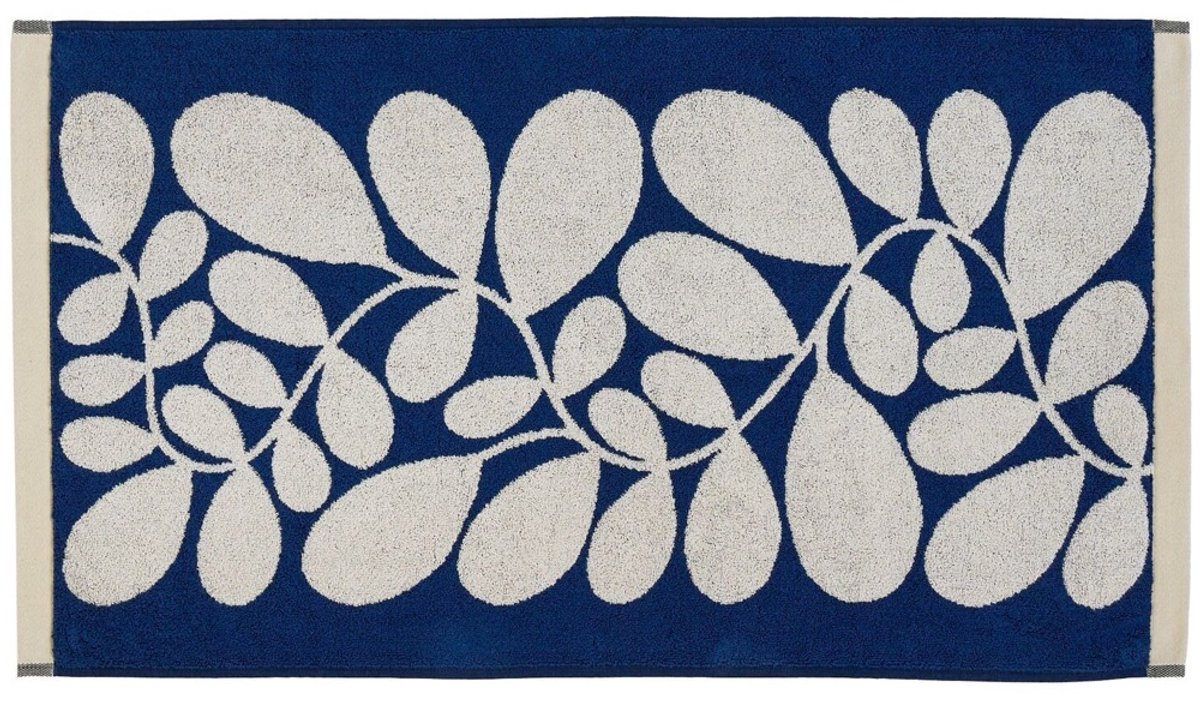 Orla Kiely Sycamore Stripe Dusk badmat - donkerblauw - jacquard douchemat - 50x90 cm
