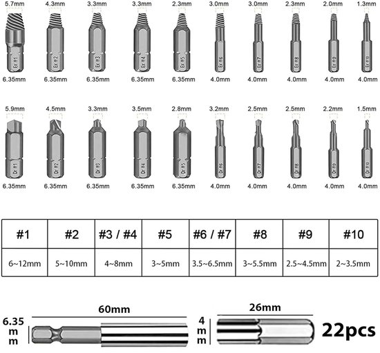 Assortimentsdoos binnenzeskantbouten met verzonken kop - 1147 stuks