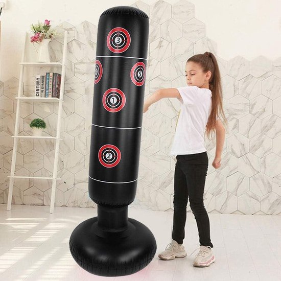 170 Cm Opblaasbare Vrijstaande Boksen Bokszak Fitness Bokszak Stress Zandzakken Doeltoren Zak Boksen Training Tas Voor Kinderen Volwassen Kinderen