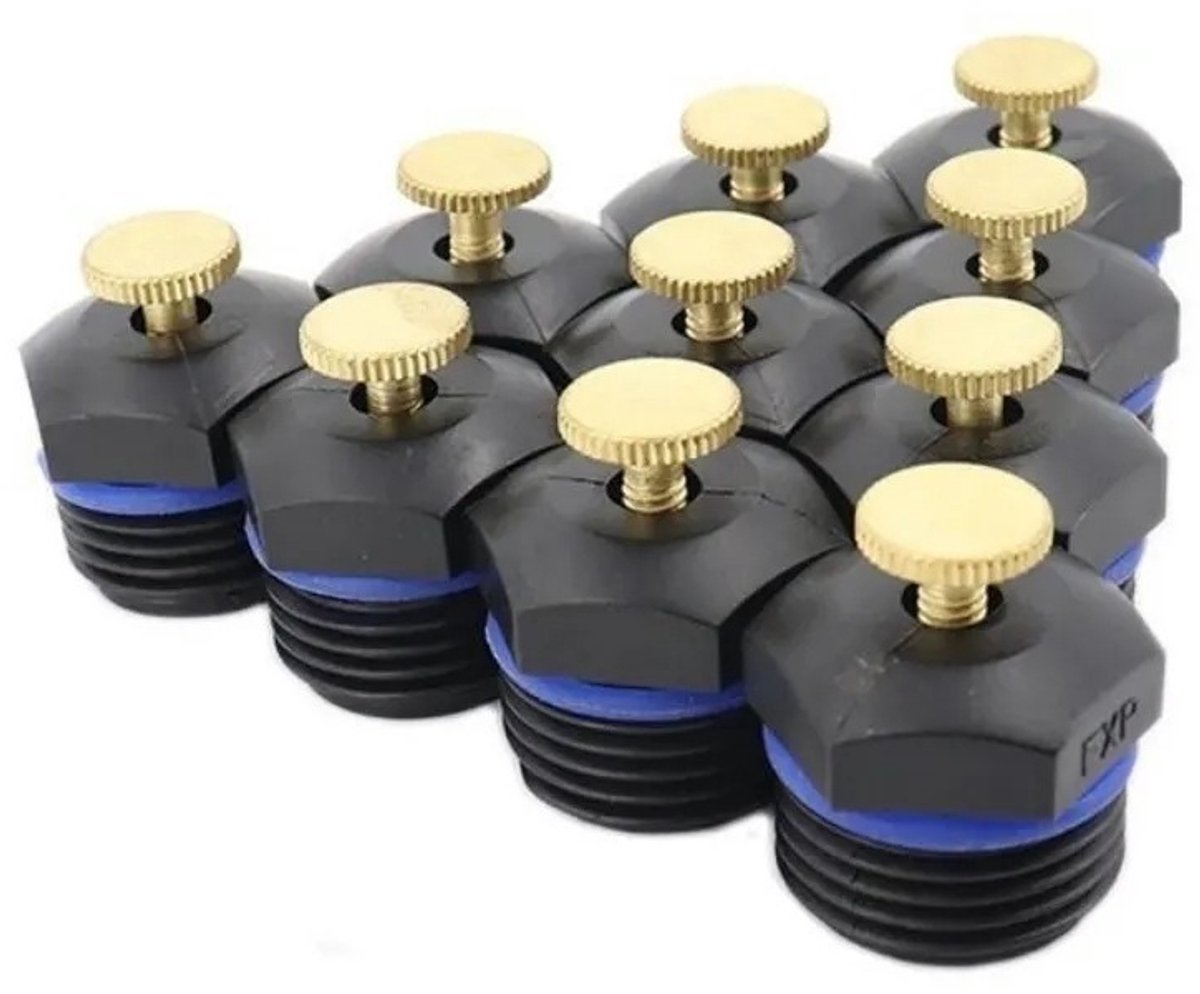 4-punts 20-draads ventielnaald G1/2 kunststof tafelmodel verstelbaar - Centrifugaal sproeikop voor beregening, bevochtiging en koeling van de tuin, vernevelende sproeier - 10 stuks