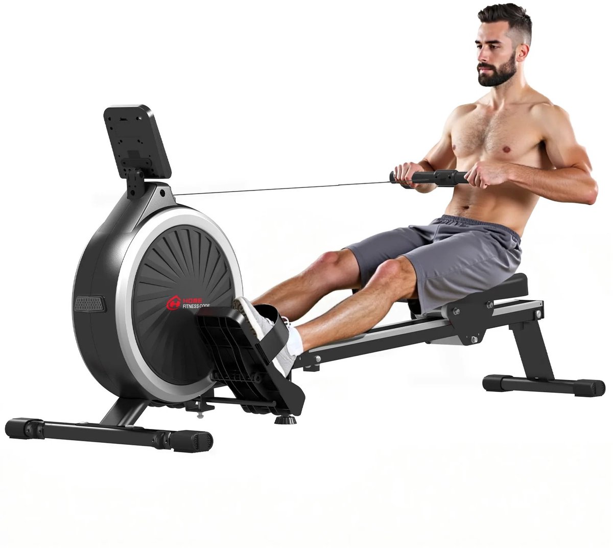 Novendo Goods - Roeimachine - Magnetisch - 16 Weerstandsniveaus - Met trainingsprogramma's - Voor thuisgymnastiek - Tot 150 KG - Novendo - €269,96