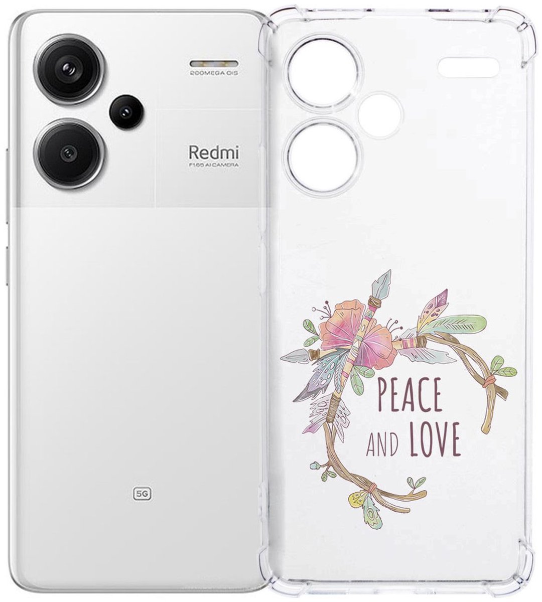 Xiaomi Redmi 13 Pro Plus Hoesje - Boho Text TPU Antishock