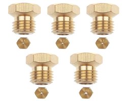 JeiibrZui Stadsgasmondstuk - Butaangasmondstuk - Conversie Van Aardgas Naar Lpg Voor Kooktoestellen En Branders - 5 Stuks - Universeel Voor Keukenfornuis In Messing