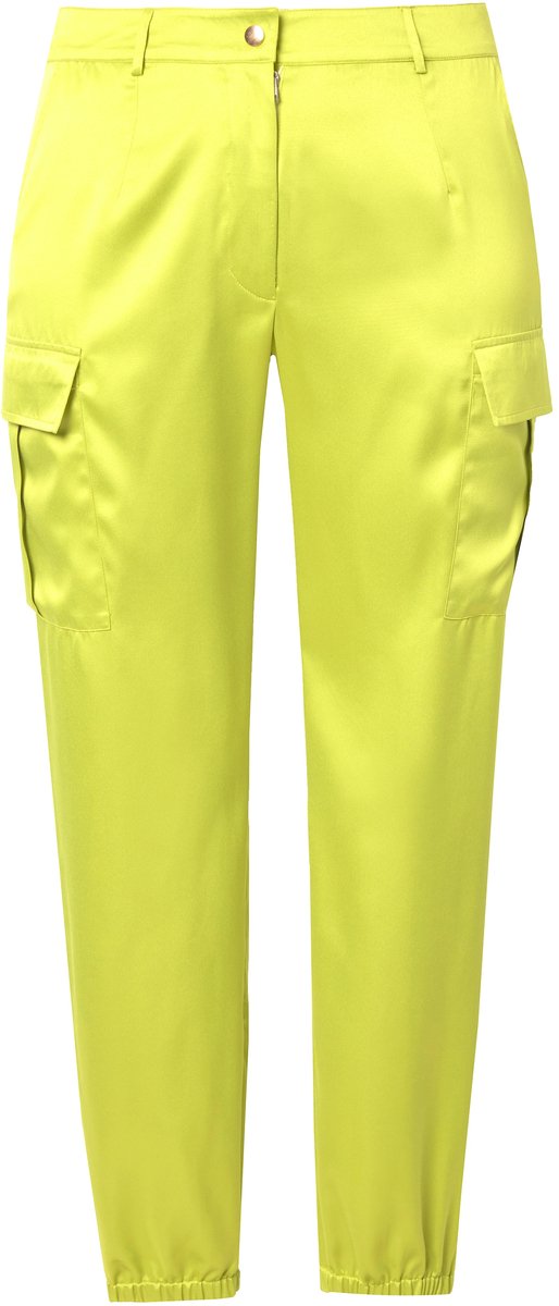 Angel of Style - Dames - Cargo broek satijn 6 zakken - Limoengroen - Maat 42