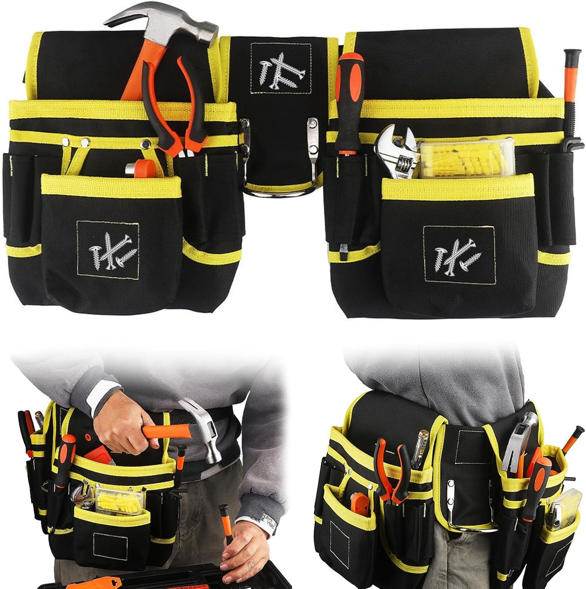 Tool Belt voor Mannen - Magnetische Gereedschapszak - Werkriem met 26 Zakjes - Afneembare Craft Strap - Verstelbare Oxford Gereedschapszak voor Elektriciens en Timmerlieden