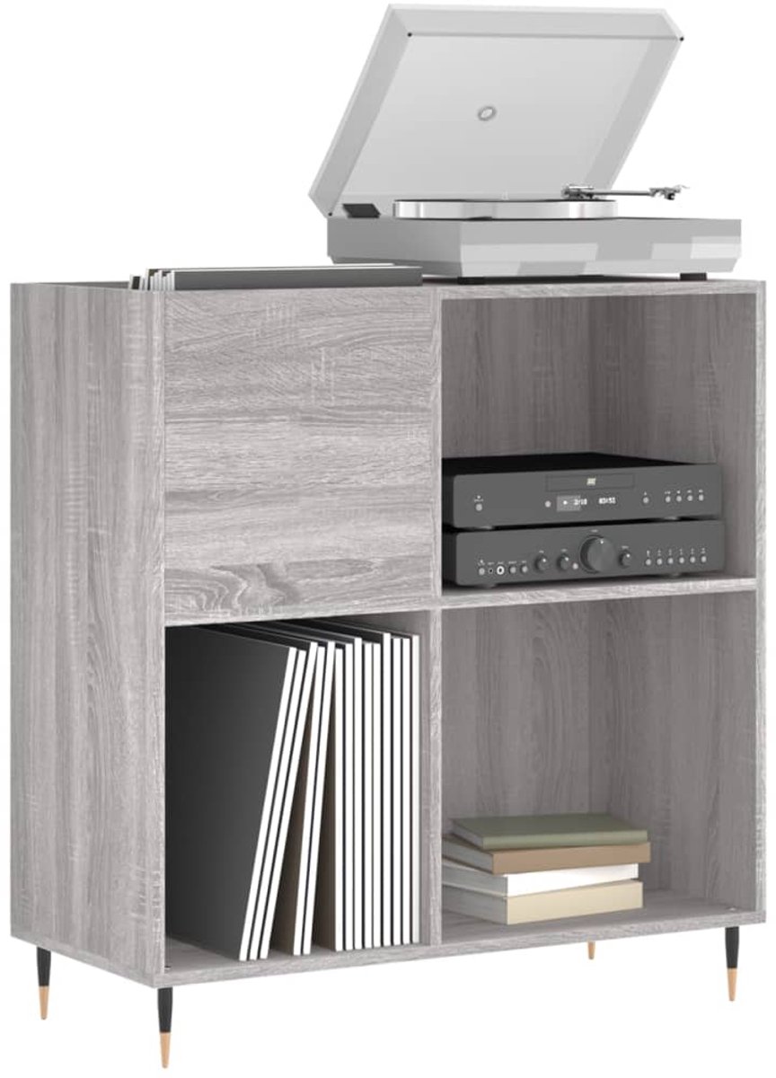 Platenspeler Meubel - LP-kast - Platenspelerkast - Draaitafelstandaard - Platenspelerstandaard - Vintage Displayplank - Grijs Sonoma Eiken