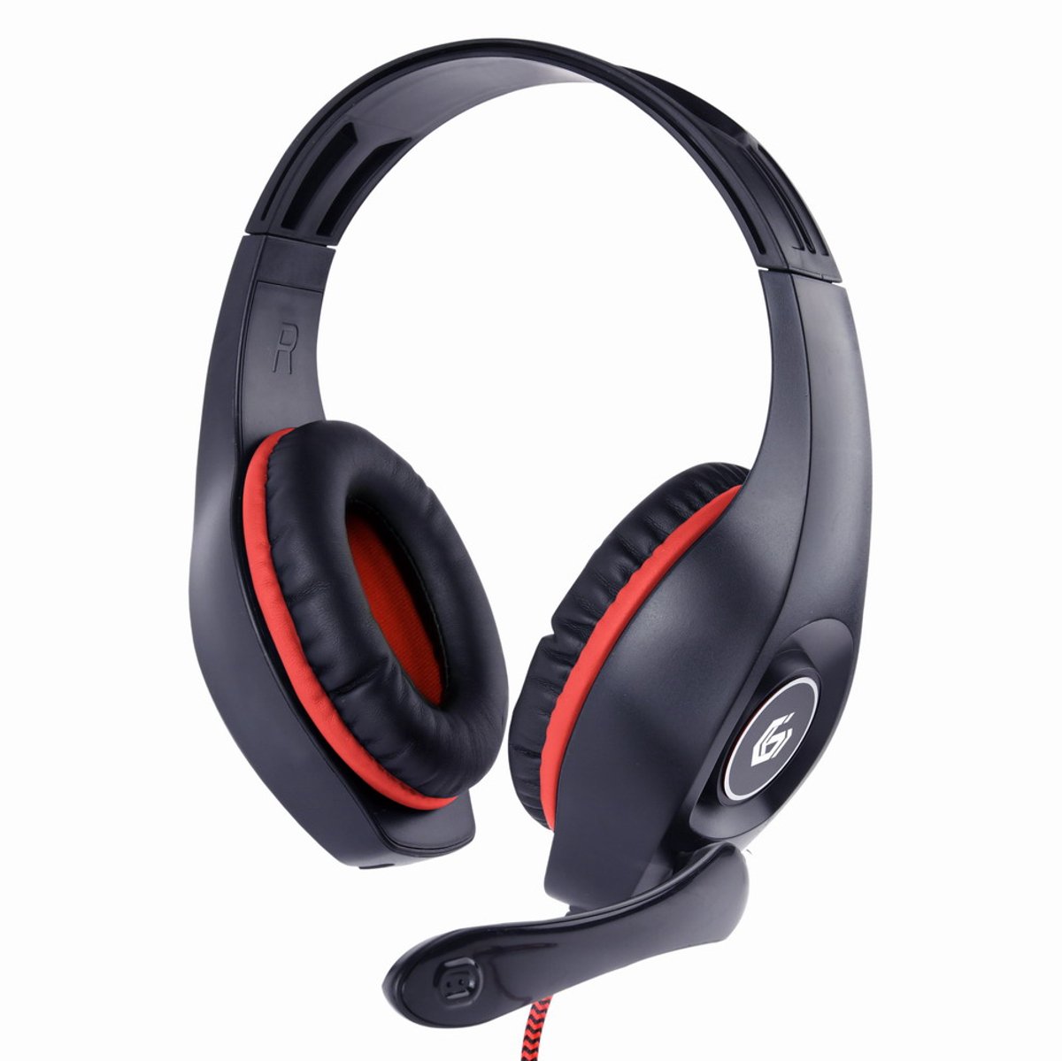 GEMBIRD gaming headset with volume control red-black 3.5 mm