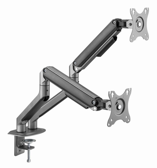 Gembird Dual Monitor Arm Bureau Montage, Verstelbaar voor 17