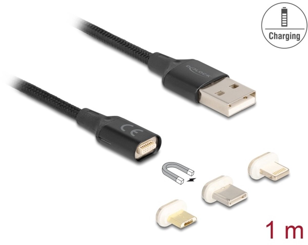 DeLOCK 88165 USB-kabel 1 m USB A Zwart
