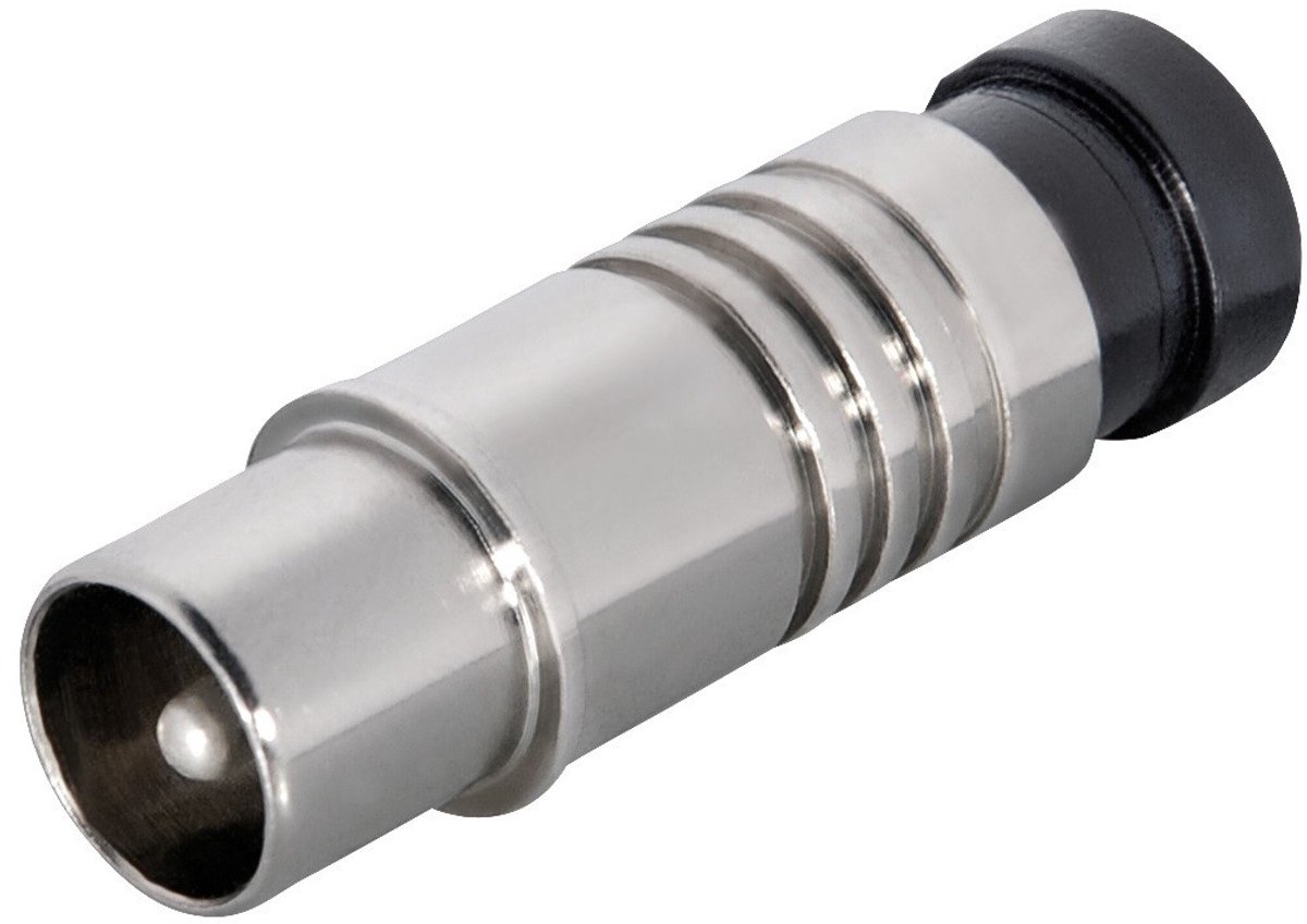 Coax IEC (m) compressie connector - metaal / recht