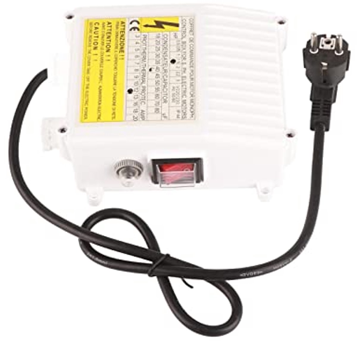 Submersible Pumps Controller Pump Control Box with Thermal Protection Circuit Breaker Controller for Submersible Pumps, Household Suction Pumps (1100W EU Plug 220V)