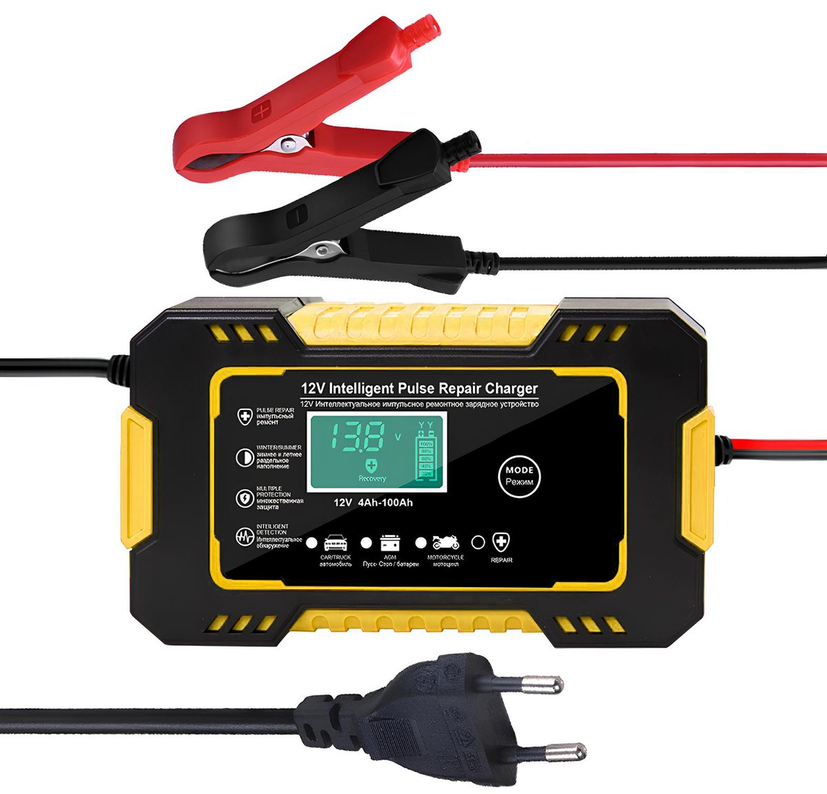 EAFC Acculader 12V/24V - 6 Ah/150Ah - Druppellader - Acculader voor Auto Motor Scooter Boot Camper - Reparatie Modus
