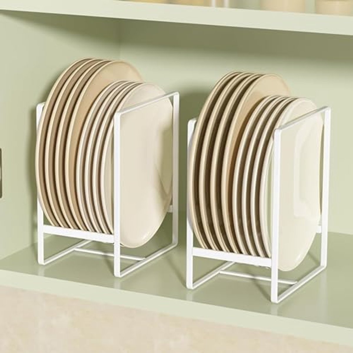 Multifunctionele Bordenhouders - Organizer voor Keuken en Kast - 2 Stuks Wit