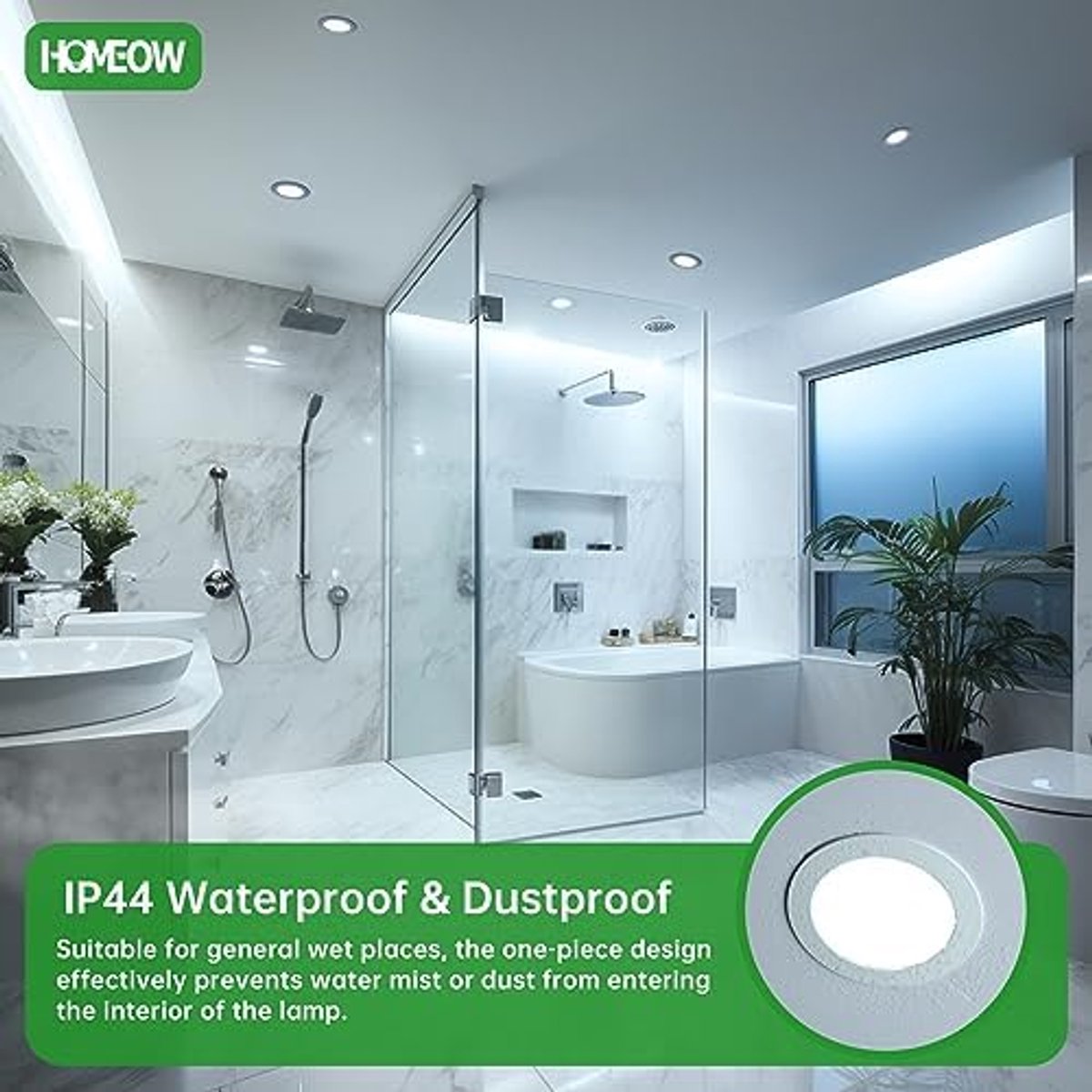 12 x LED-inbouwspots voor gipsplafond | Energiezuinig en waterdicht | Koud licht 6000K | Badkamerspots | Diameter 118 mm