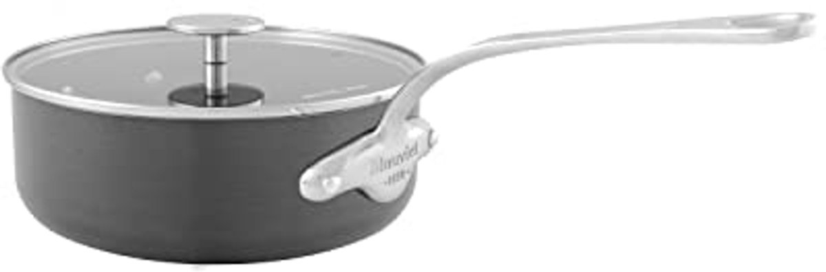 Harde Geanodiseerde Nonstick Saute Pan met Glazen Deksel - 3.7-qt