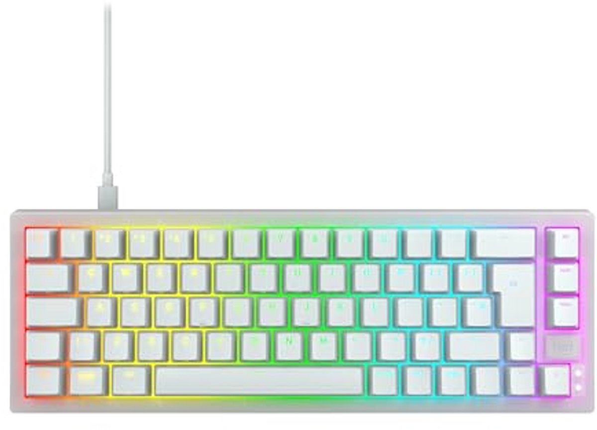 Compact Mechanical Gaming Keyboard 65% UK Layout Hot Swap with MX2A Red Switches