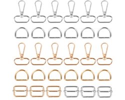 30 Stuks Riemverstellers D-ring en Draaisluitingen voor DIY Accessoires