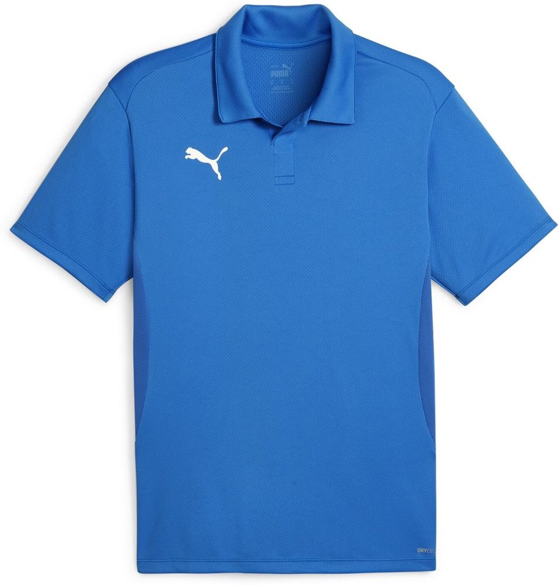 Puma-poloshirt TeamGoal Polo 658771 Electric Lemonade-Puma -Puma Team Royal-M Blauw