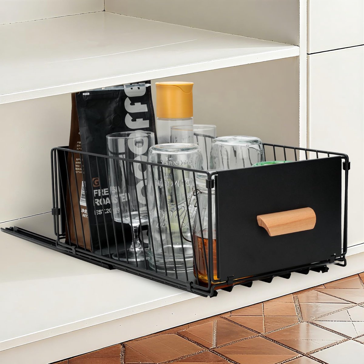 Azomor® Uitschuifbare telescooplade met railsysteem voor keuken en badkamer