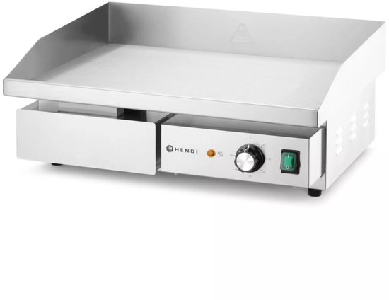 HENDI Elektrische bakplaat vlak - roestvast staal - met vetlade - 55x43x24 cm - zilver - horeca — afbeelding 2