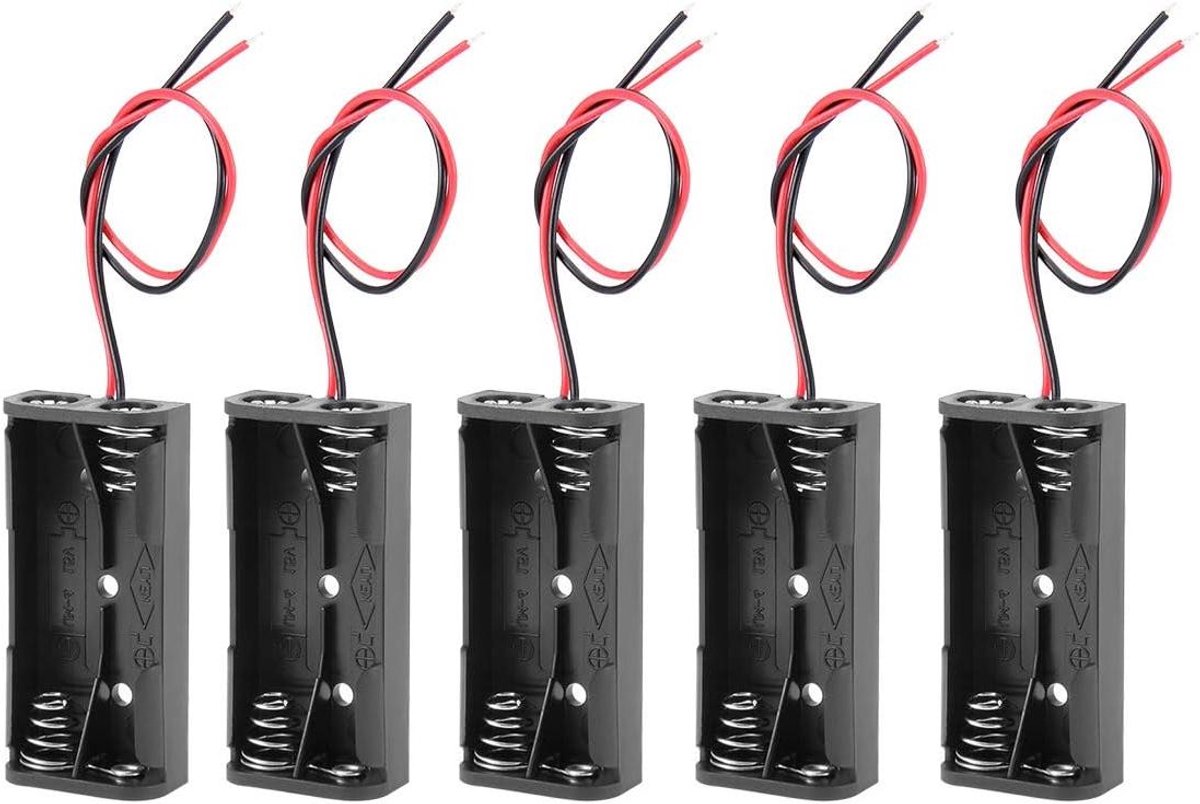 Allecto plus - Batterij Houder Opbergdoos voor 2 x AAA Batterijen met Draad Leads