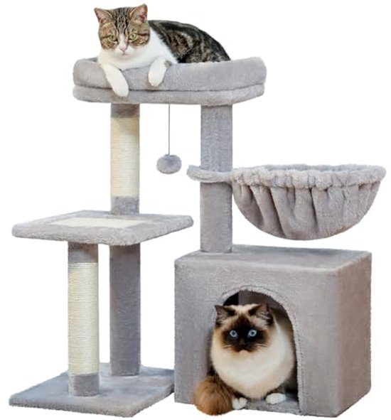PawHut Paws Kattenkrabpaal Kattenton Voor Katten 3 N Krabpaal Klimboom Sisal D30 326 653847697