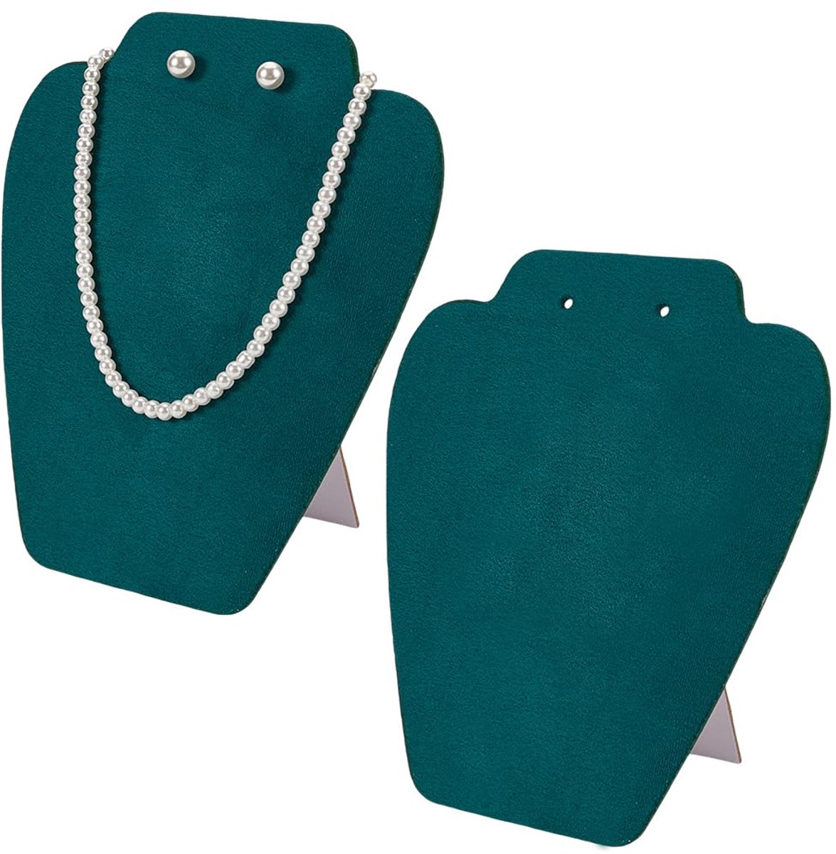 2 STKS Fluwelen Sieraden Ketting Display Stand 195Mm Hoogte Donkergroene Oorbel Hanger Ketting Houder Mannequin Model Ketting Display Houder Sieraden Hanger Opslag Rack voor Shows