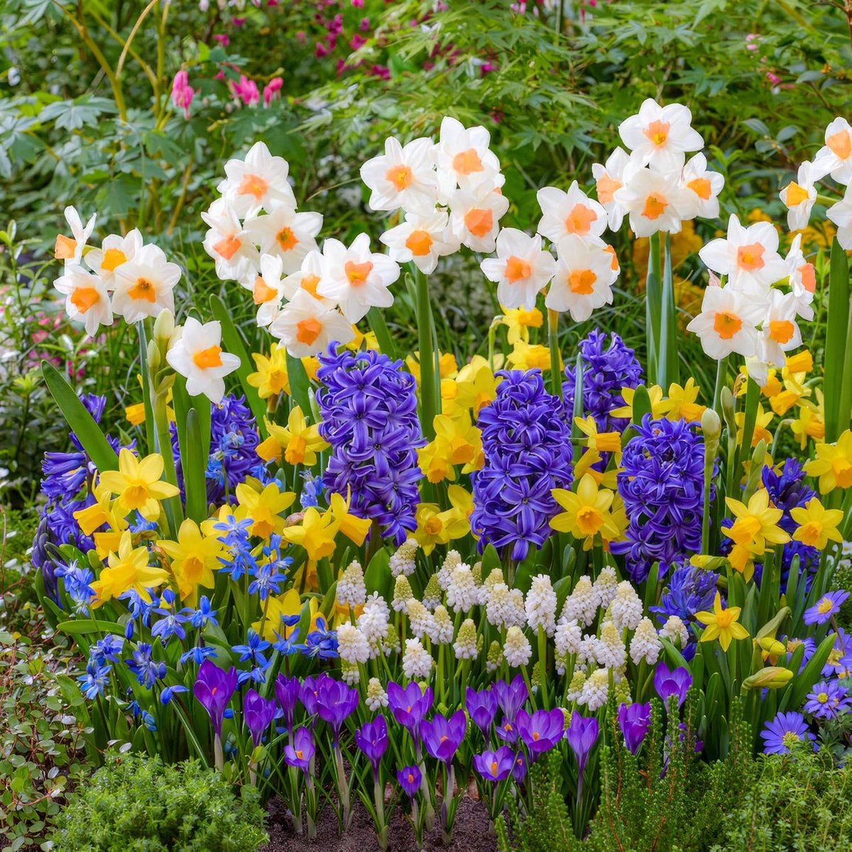 Voorjaar Mix Bloembollen Winterhard - Early Spring Garden - Tulpen / Narzissen / Hyazinthen - 50 stuks - Meerkleurig - Bloem bollen Meerjarig