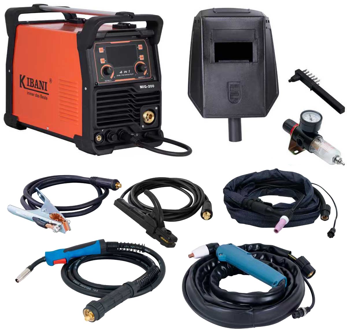 Kibani Lasapparaat 4-in-1 - Plasmasnijder en Lasapparaat in 1 - IGBT-Inverter-Technologie - Semi-Automatische Omvormer - Lasapparaat Elektrisch - MIG - MMA - TIG - CUT