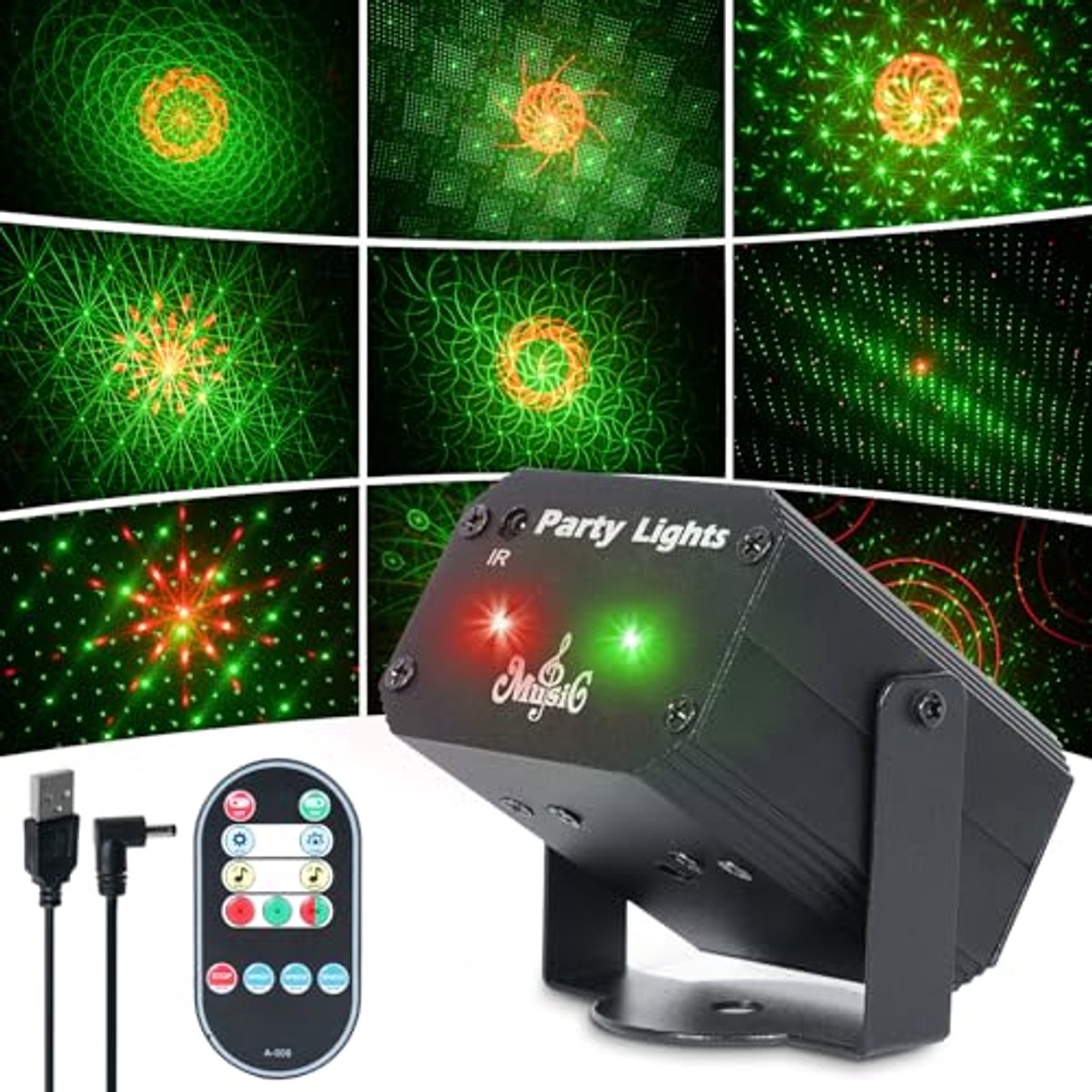 Mini Discolicht met Afstandsbediening en Stroboscoop Effecten voor Feestverlichting