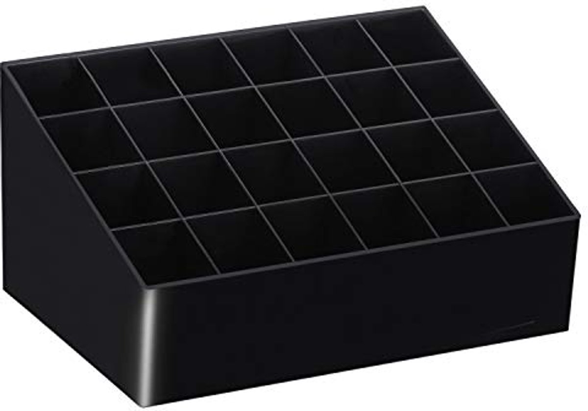 Lipstick Houder Doorzichtig - 24 Compartimenten voor Make-up Organizer en Display Stand - Zwart