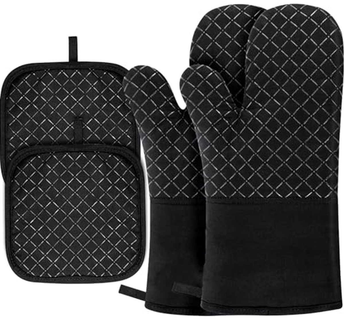 Hittebestendige handschoenen set van 4, antislip, ideaal voor koken en bakken