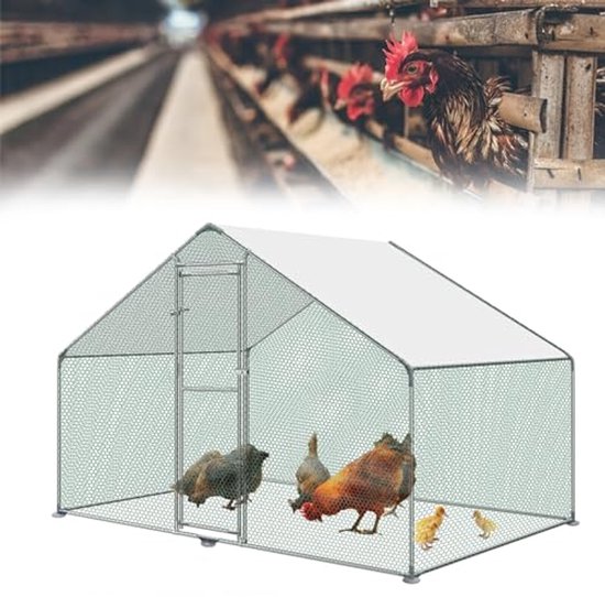 Kippenhok 3x1,5x1,5 m geïmpregneerd grenenhout en staal kopen Kippenhok 3x1,5x1,5 m geïmpregneerd grenenhout en staal kopen
