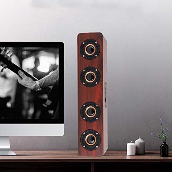 Houten Bluetooth Soundbar - 12W HiFi TV-luidspreker met AUX, TF-kaart en FM Ondersteuning van Avenzo. — afbeelding 5
