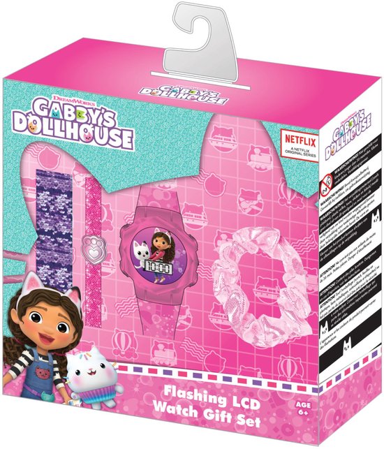 Accutime - LCD Gabby's Dollhouse Horloge Met Accessoires