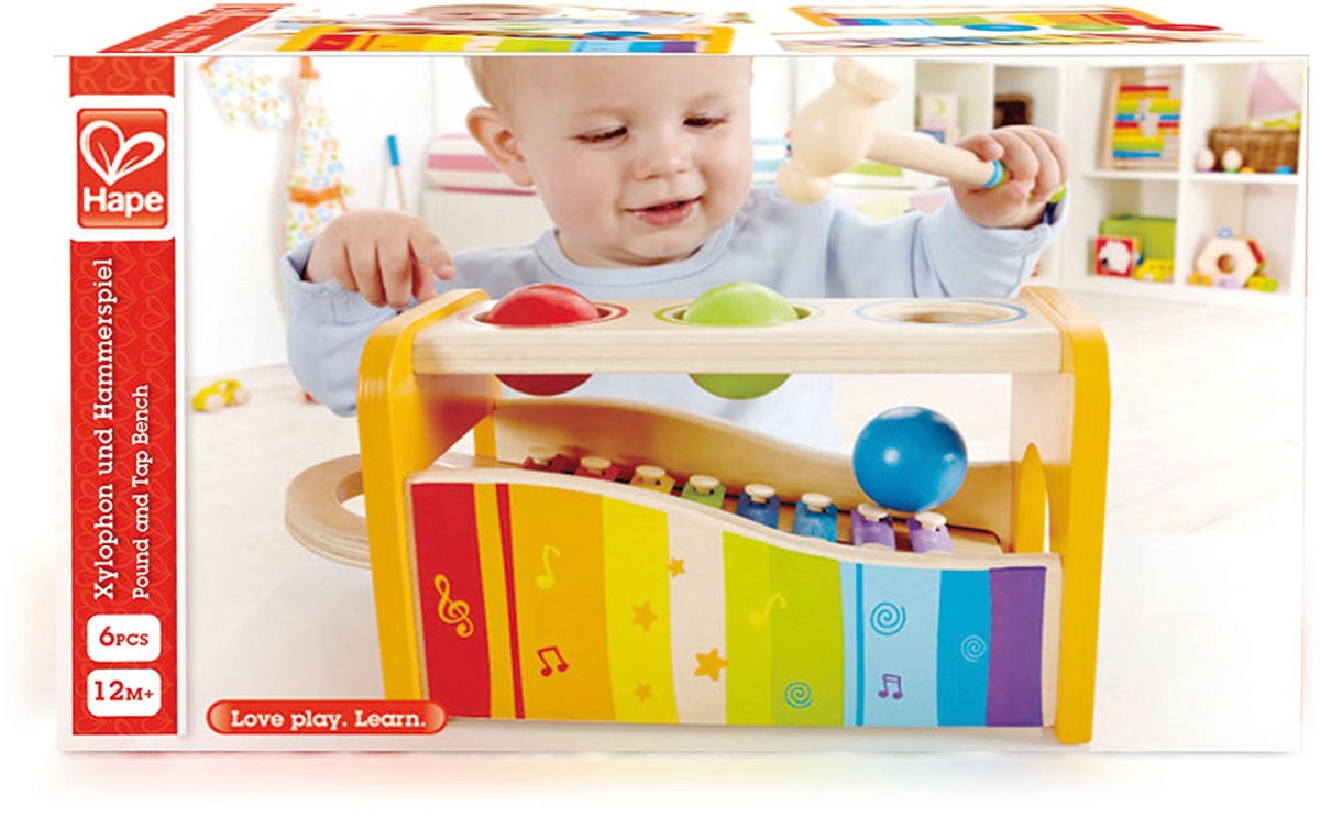 Hape Hamerbank met Xylofoon - Houten Muziekspeelgoed voor Peuters vanaf 12 Maanden — afbeelding 2