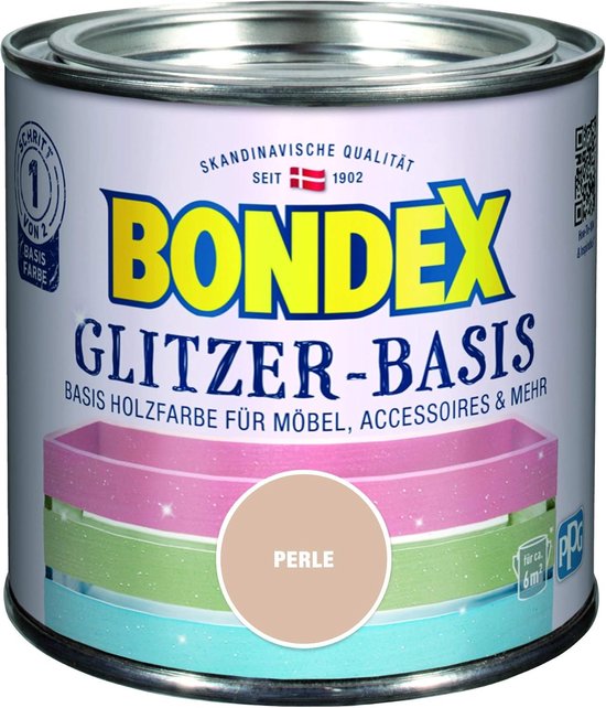 Bondex 424674 Glitter Base Pearl 0 L - Peinture pailletée pour 6 m² - La Peinture scintillante protège le bois et crée des accroche-regards scintillants