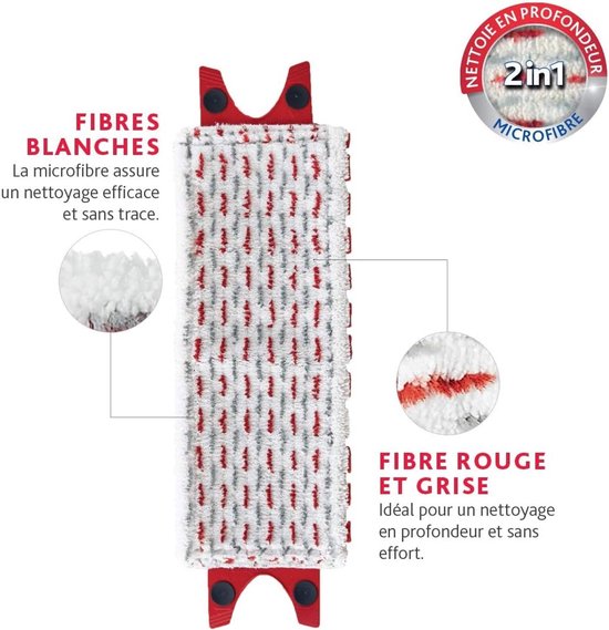 Vileda UltraMax Vervanging - 1 per verpakking - Geschikt voor alle platte mopsystemen van Vileda - Voor alle vloertypes