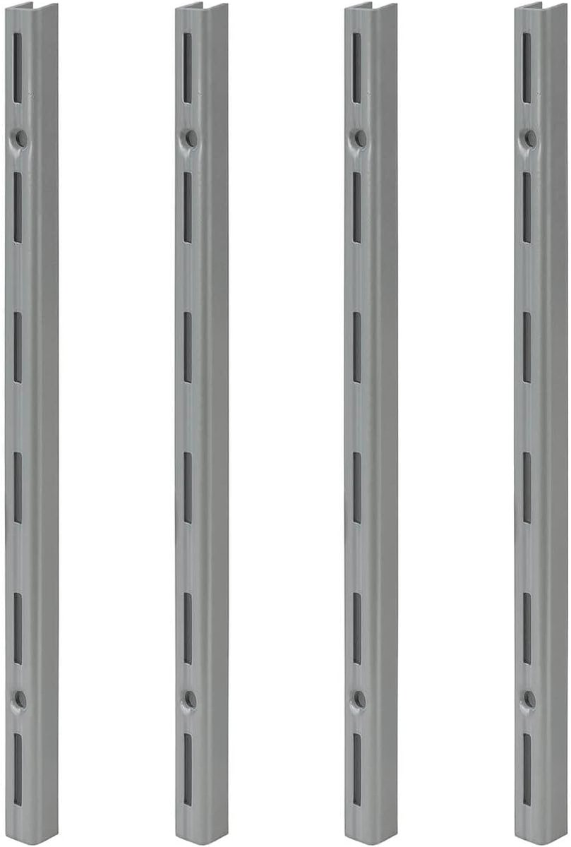 siwitec enkelvoudige wandrails in aluminium wit voor individuele stellingsystemen, wandrails 500 x 50 mm in een set van 4
