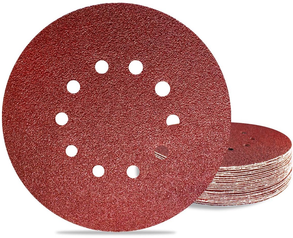 Allecto plus - Schuurpapier met klittenband, 225 stuks, korrel 40, voor droogbouwschuurmachine en excentrische schuurmachine