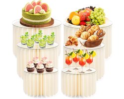 **Allecto plus - Set van 6 Taarthouders van Acryl voor Buffetdecoratie, Wit, Stapelbaar** Met deze modulaire taartstandaard in verschillende hoogtes voeg je stijl toe aan jouw buffet. Perfect voor cupcakes, desserts en decoratie.