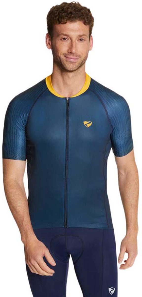 Ziener Nelos Korte Mouw Wielertrui Blauw 52 Man