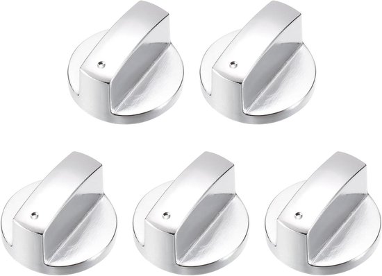 DESON 6 stuks gasfornuisknoppen, 6 mm, metalen, draaiknoppen, universeel, keuken, voorraad