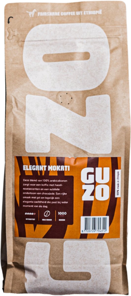 GUZO Coffee 1000 gram Elegant Mokati koffiebonen - 100% Made in Ethiopia
